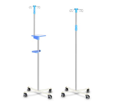 Mk Is08 Stainless Steel Iv Stand With Castors For Hospital