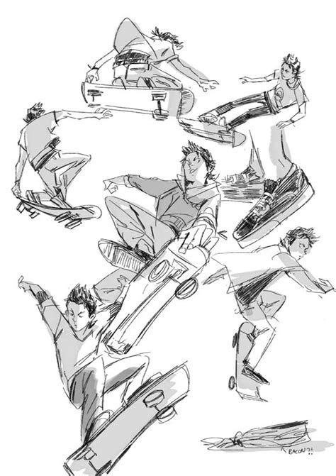Skateboarder Drawing Art Reference Poses Drawing Poses