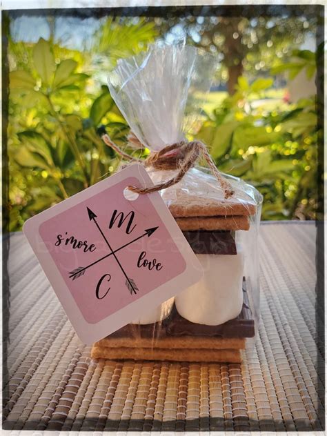 Simple Smores Favors Tags With Initials And Arrows Smore Love Big A