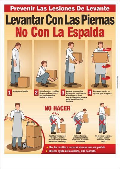 Cómo Levantar Con Las Piernas No Con La Espalda Food Safety Posters Safety Quotes Health And