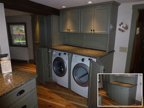 For small laundry rooms, find laundry room cabinets specifically designed to fit around washers and dryers. Built In Washer Dryer Cabinets F14 On Modern Interior Home ...