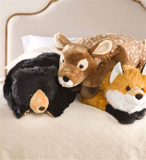 Fuzzy Spotted Fawn Plush Cuddle Animal Body Pillow Plow And Hearth