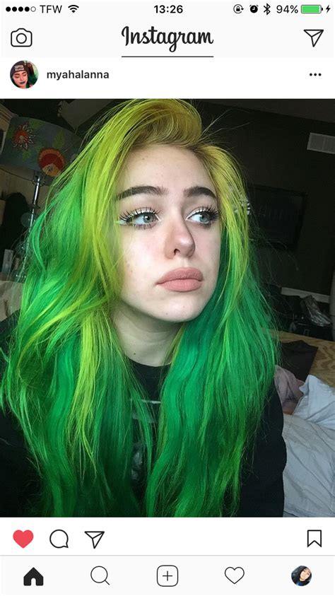 Valentina Romée Dark Green Hair Dye Neon Green Hair Green Wig Neon