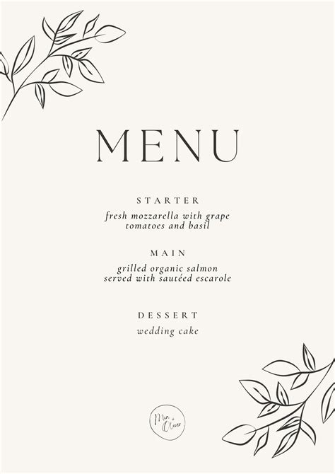 Formal Dinner Menu Template Free Sample Example And Format Templates