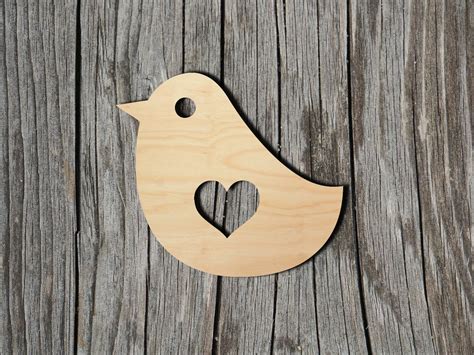 Love Bird Multiple Sizes Laser Cut Unfinished Wood Cutout | Etsy