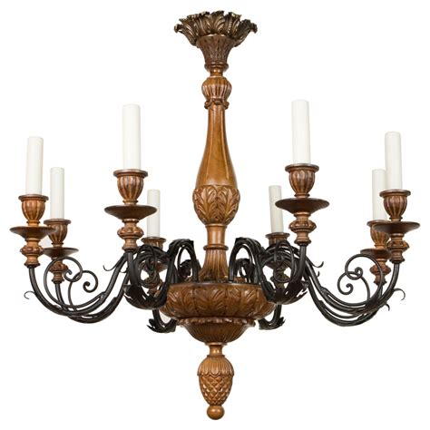 Antique Italian Carved Wood Painted Chandelier At 1stDibs