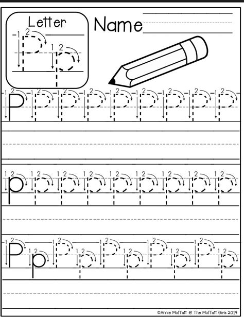 Tracing Letter P Worksheets