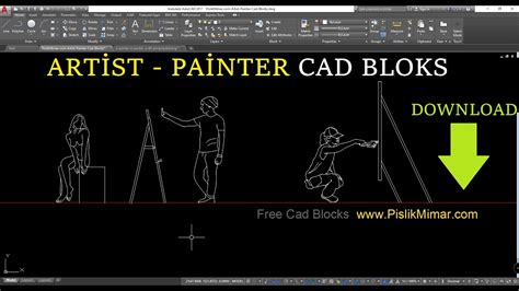 Artist Painter Drawing Free Autocad Cad Blocks Download Youtube