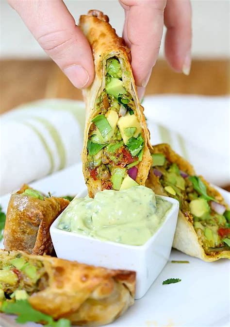 Add about 1/4 cup of the avocado mixture to the center. Air Fryer Avocado Southwest Egg Rolls - Yummy Healthy Easy