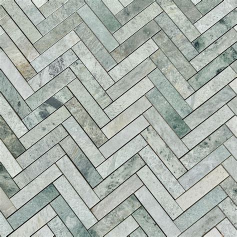 Ming Green Marble Herringbone 150x35mm Mosaic Tiles Buy Online