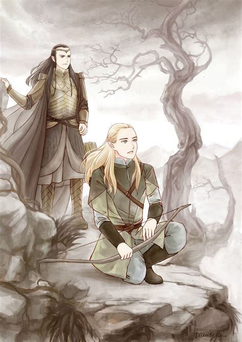 Elrond Saying Goodbye To His Adopted Son Legolas Lotr Art Hobbit