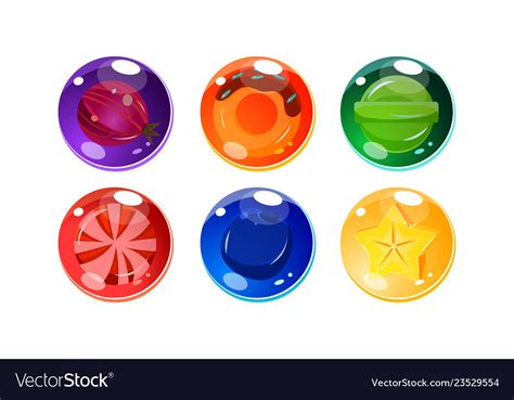 Colorful Glossy Balls Set Shiny Spheres Royalty Free Vector