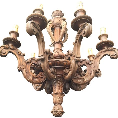 Vintage French Carved Wood Chandelier Arms From Europeantiqueshop On