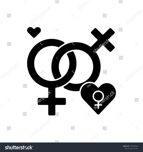 Lesbian Relationship Symbol Black Glyph Icon Stock Vector Royalty Free 1879907641 Shutterstock