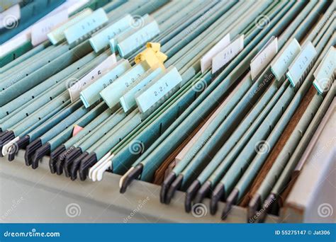 File Folders In A Filing Cabinet Stock Image Image Of Freedom