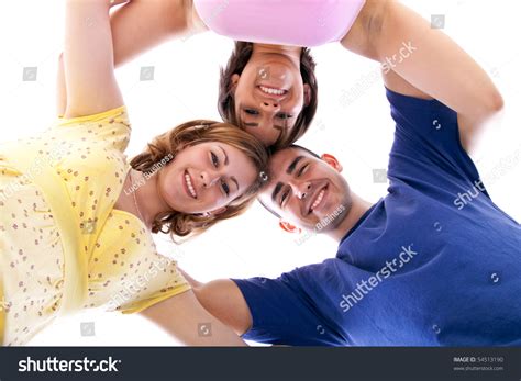 Group Happy Teenagers Circle View Below Stock Photo 54513190 Shutterstock