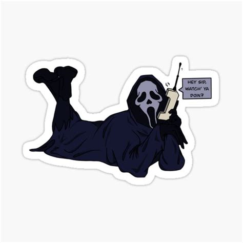 Ghostface Phone Call Sticker For Sale By Solartd Redbubble