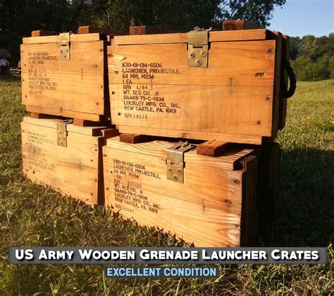 Military Wooden Ammo Crate W Field Manual Insert EXCELLENT Condition Free US Shipping US