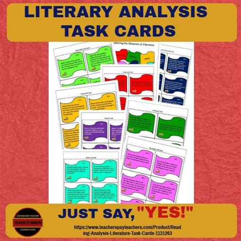 download and print literature analysis task cards a ccs aligned text analysis product for