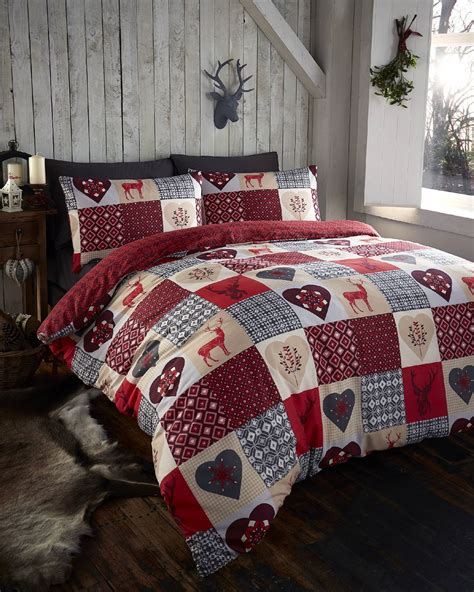 Stag Deer Winter Christmas Duvet Quilt Cover Bedding Set Ebay