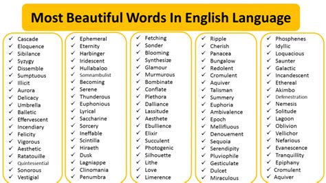 Most Beautiful Words In English Language Vocabulary Point