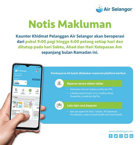 Operasi Kaunter Perkhidmatan Pelanggan Pada Bulan Ramadan Air Selangor