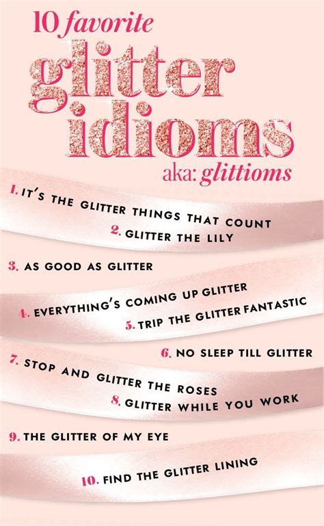 Every creature is a glittering, glistening mirror of divinity. Kate Spade shares top 10 favorite glitter idioms- glittioms! ;) | Glitter quotes, Sparkle quotes ...