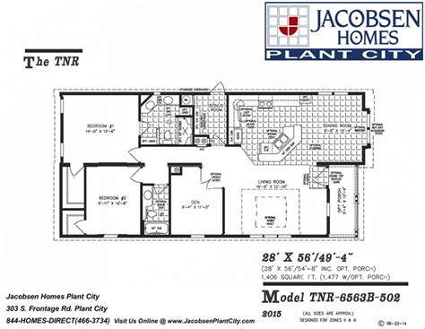 Tnr 6563b Mobile Home Floor Plan Jacobsen Mobile Homes Plant City