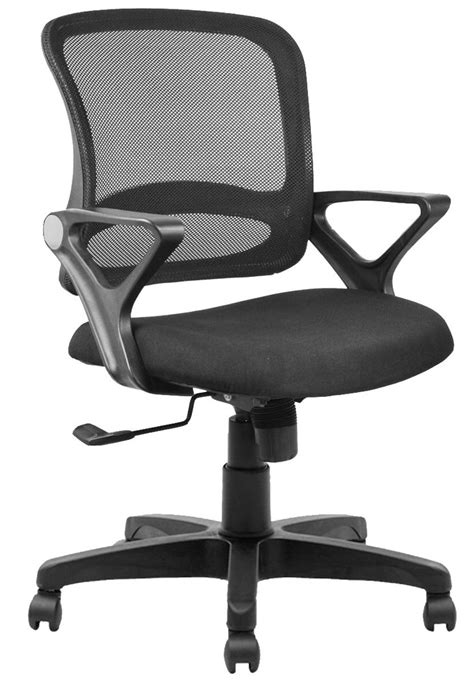 Standard Fabric Mesh Office Chair Medium Back Black With Plastic Base