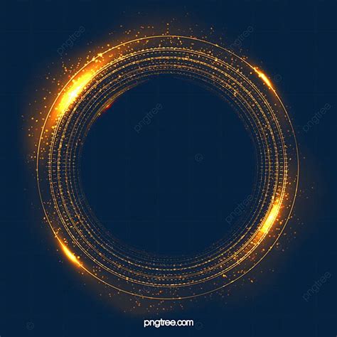 Ring Light Effect Hd Transparent Golden Technology Light Effect Ring