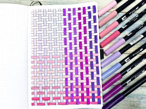 How To Draw Basket Weave Pattern Tutorial ⋆ The Petite Planner