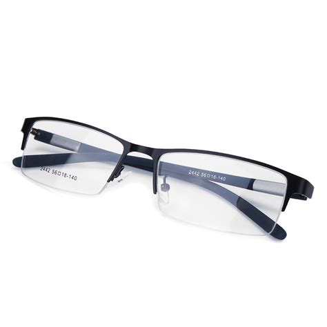 fashion men half rimless metal eyeglasses frames myopia glasses optical