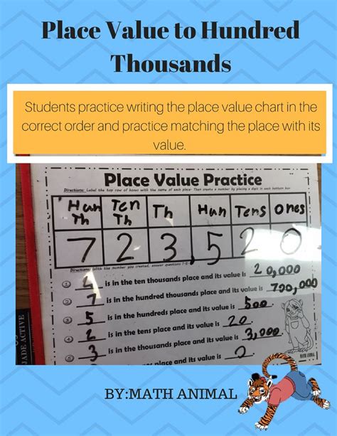 Place Value Chart To Hundred Thousands Practice Place Values Place