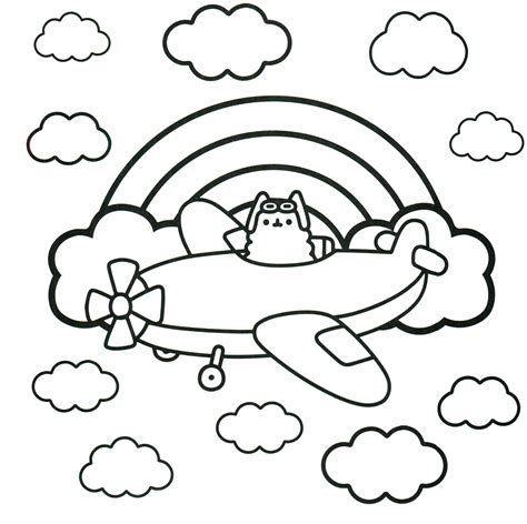 Pusheen Coloring Book Pusheen Pusheen The Cat Airplane Coloring Pages
