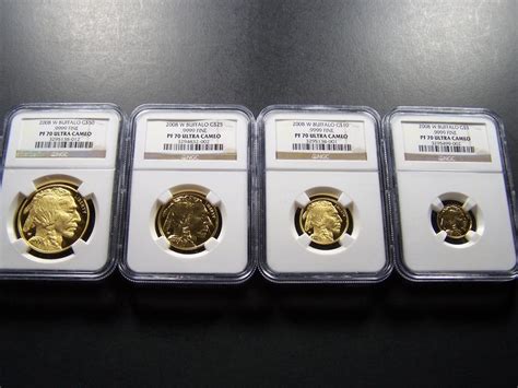 Sold Price 2008 W Gold Buffalo 4 Coin Proof Set Ngc Pf70 Ultra Cameo