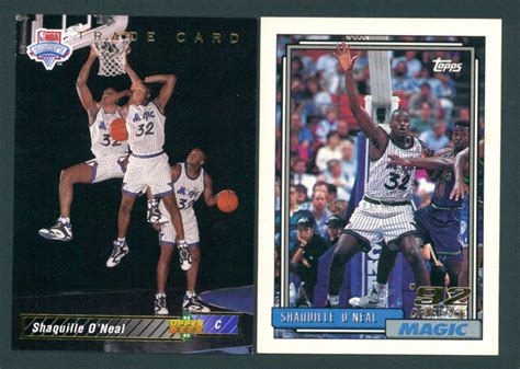 Check spelling or type a new query. Lot of (2) Shaquille O'Neal Rookie Basketball Cards with 1992-93 Upper Deck #1B Trade & 1992-93 ...
