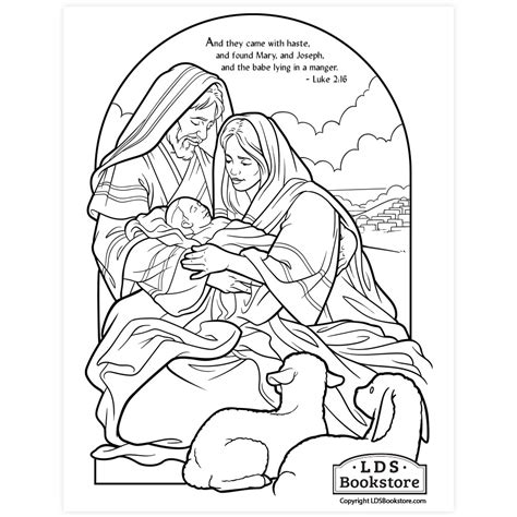 Lds Primary Nativity Coloring Page Coloring Printables