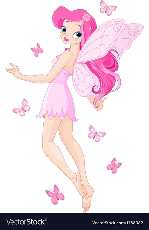 Cute Pink Fairy Royalty Free Vector Image Vectorstock
