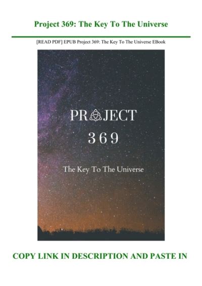 Read Pdf Epub Project 369 The Key To The Universe Ebook