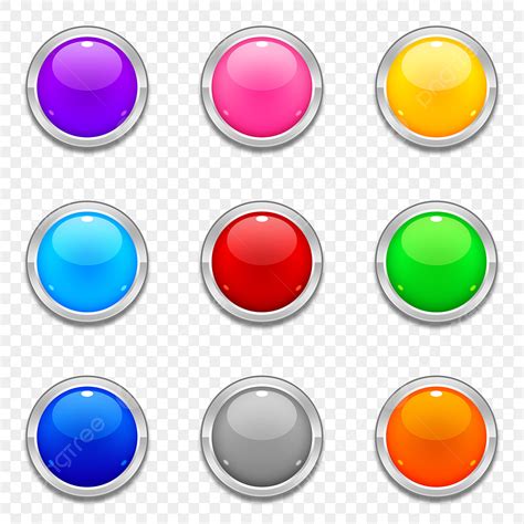 Set Of Glossy Circle Button Button Game Button App Button Png
