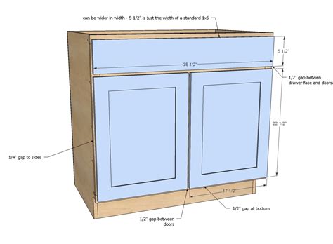 The toe kick portion of the cabinet is 4 1/2 h, the standard door height is 24 h, and the top drawer height is 6 h (equaling 34 1/2 h total). Kitchen Base Cabinet Dimensions For Dishwasher Ideas — 3 ...