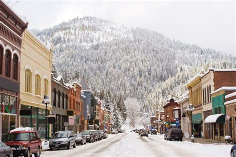 Winter In Downtown Wallace Idaho Stock Image Image 10855525