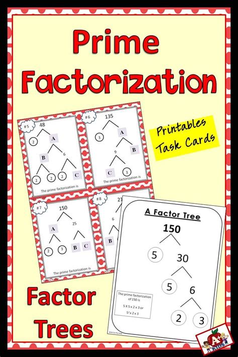 Prime Factorization Factor Trees Prime Numbers And Composite Numbers