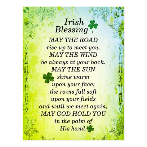 Irish Blessing May The Road Rise Up To Meet You Postcard