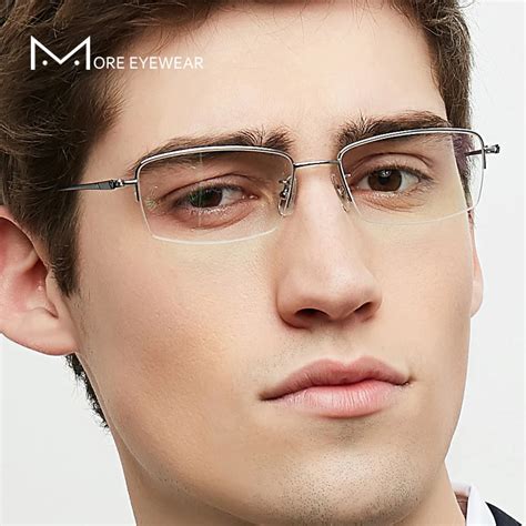 titanium alloy prescription glasses men ultralight square myopia prescription eyeglasses metal