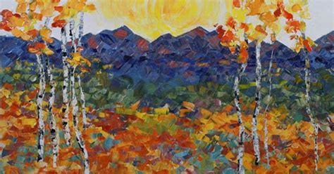 Daily Painters Abstract Gallery Palette Knife Aspen Landscape Painting
