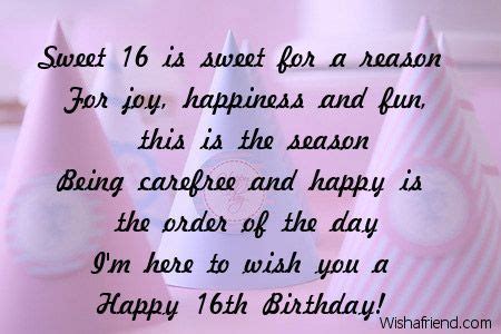 16 is the time in our lives where we can finally have more freedom to do what we want! Sweet 16 Quotes and Sayings | Happy Sweet 16th Birthday ...