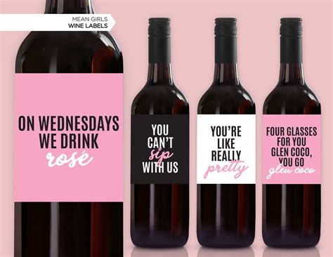 new mean girls wine labels you can t sip with us etsy