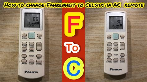 How To Change Fahrenheit To Celsius In AC Remote F To C Daikin AC