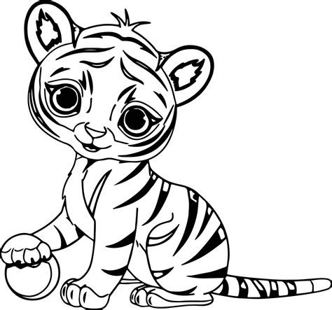 Small Cute Tiger Coloring Page Coloring Pages
